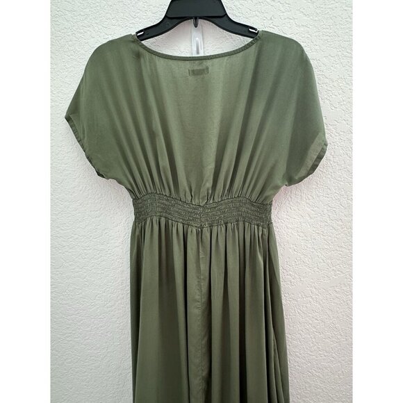 Victoria's Secret LASCANA Green Ruffled Trim Wrap Maxi Dress Cover-Up‎ 6 Beachy - Picture 4 of 13